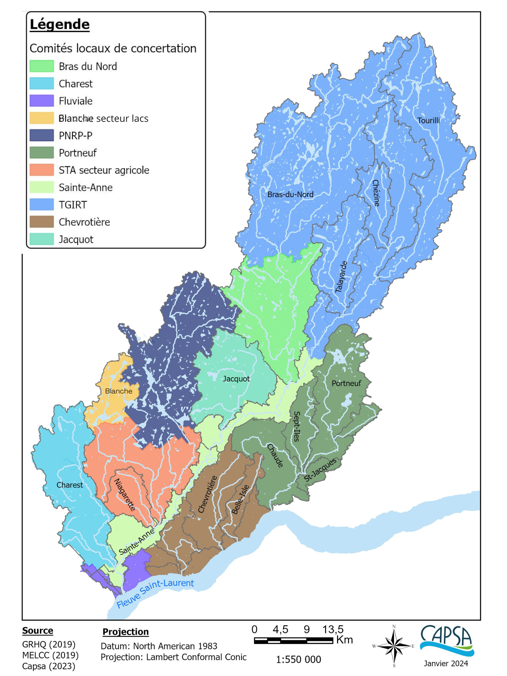 Localisation du territoire des Comités Locaux de Concertation